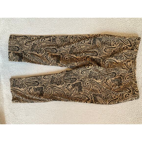 Lauren Ralph Lauren Pants 14P Large Petite Paisley Chino Stretch Straight Flat - Picture 12 of 12